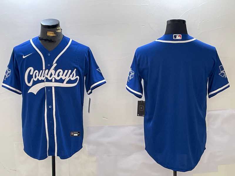 Mens Dallas Cowboys Blank Light Blue Stitched Cool Base Nike Baseball Jersey